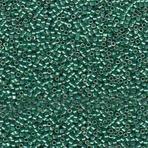 Miyuki Delica Perlen 3mm DBL1844 Duracoat galvanized Dark Mint Green ca 6,8 Gr.